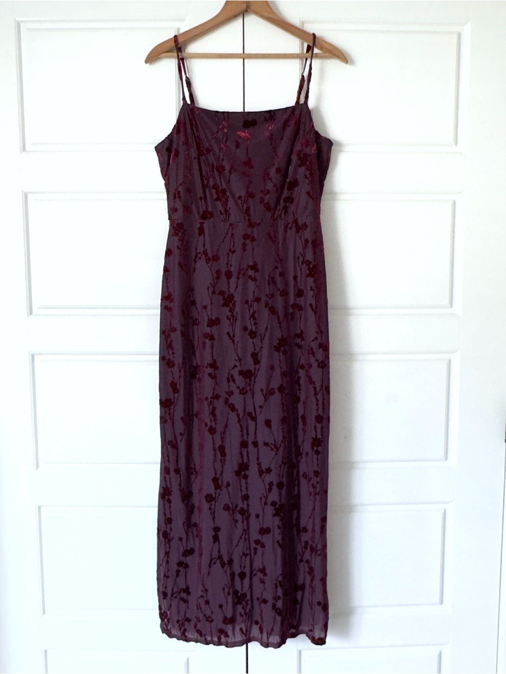 Taylor Y2K Floral Burnout Velvet Maxi Dress 10 Purple Red Whimsygoth Vamp Fairy